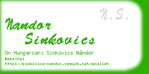 nandor sinkovics business card